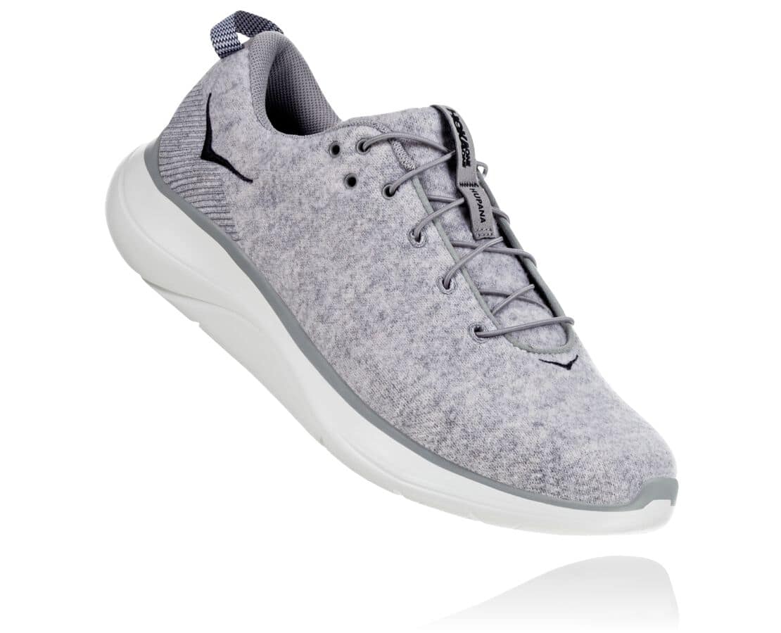 Hoka One One Hupana Flow Wool Herren Straßenlaufschuhe Tiefes Grau | (DE-1479MFPSB)